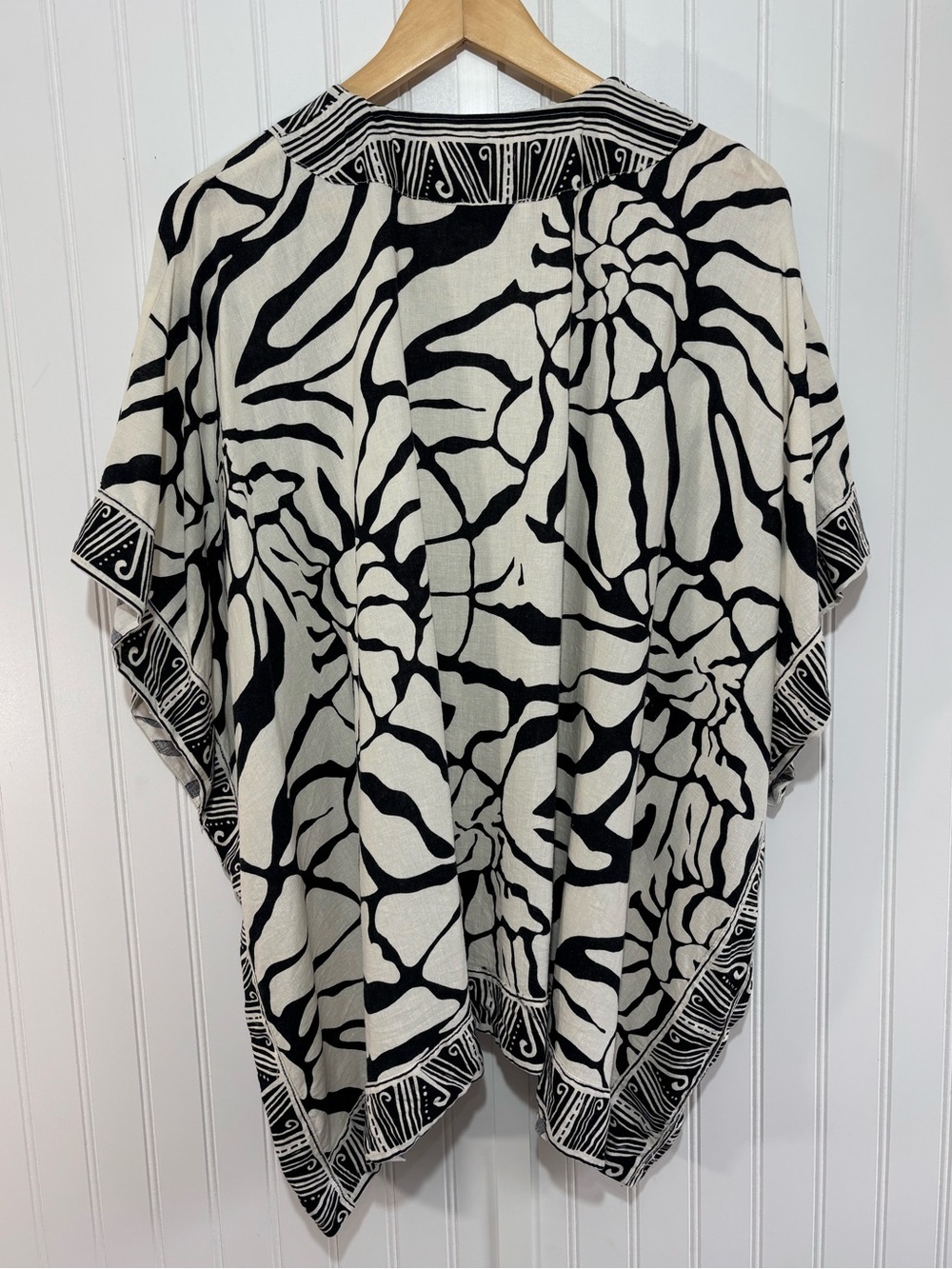 Rachel Zoe Linen Blend Abstract Kimono Cardigan Cover Up S Tropical Neutral - Picture 3 of 9